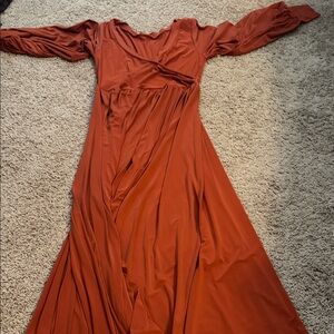 Rust Maternity Photo Dress